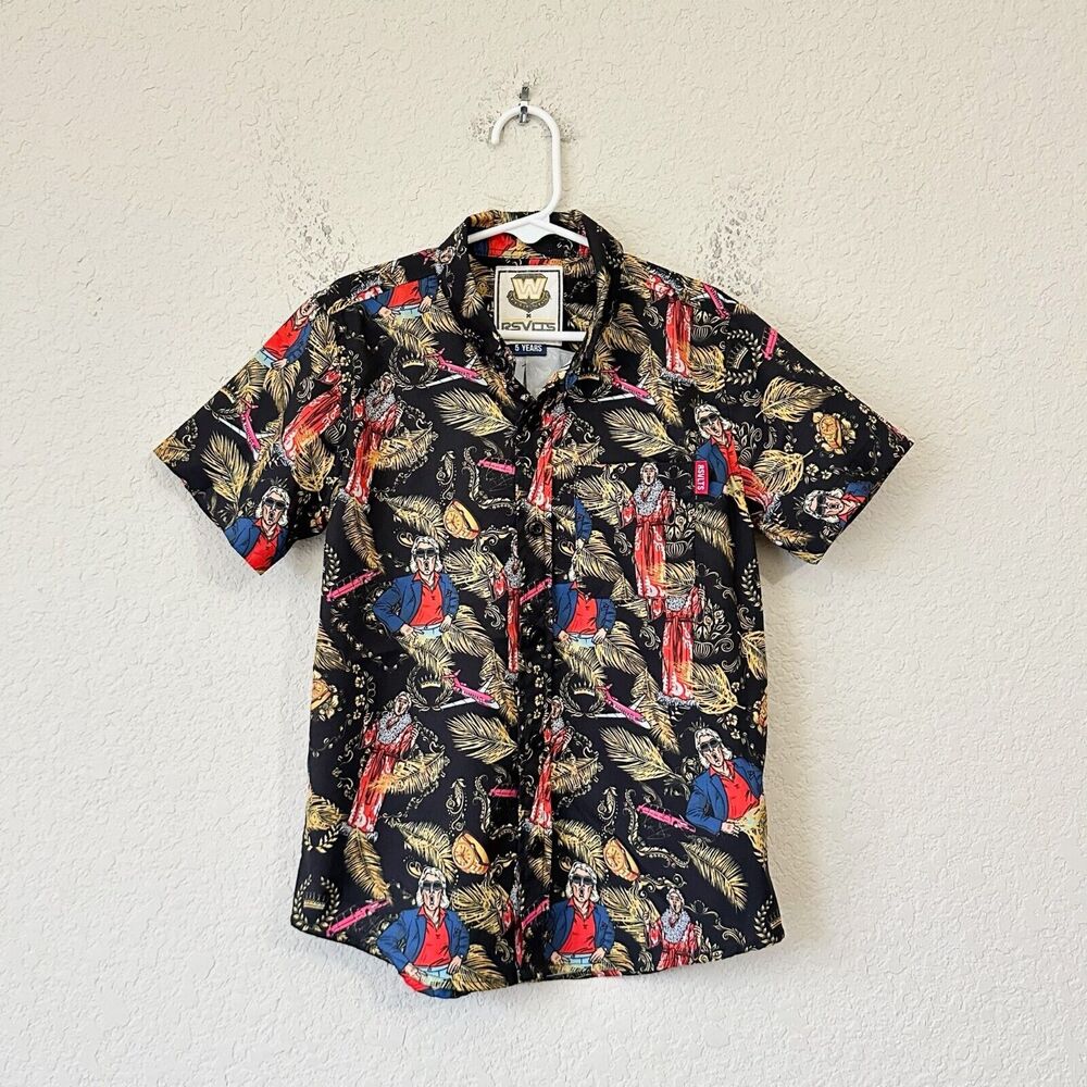 RSVLTS WWE Ric Flair Shirt Boys Multicolor Nature Boy Kunuflex Button Down
